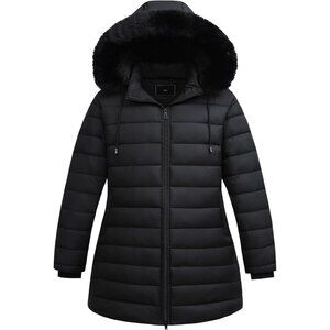 Women’s Plus Size Thermal Down Coat Parka | Windproof,Waterproof,Flannel Lined,D